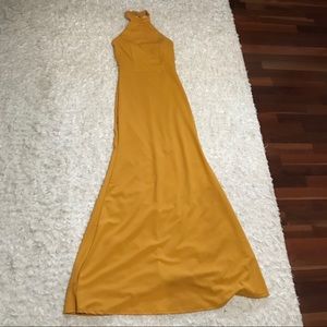 Long Halter Yellow Dress